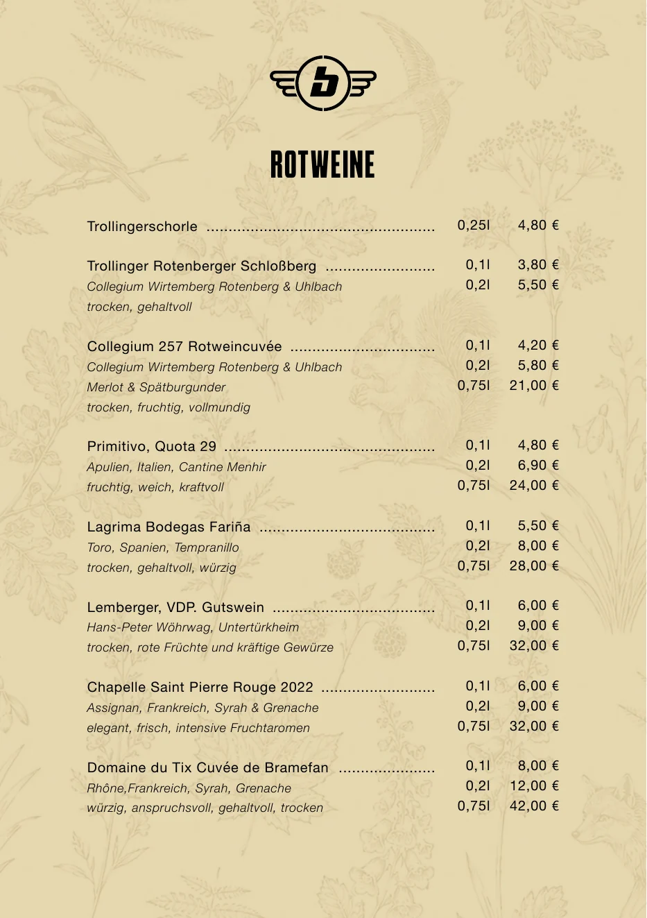 Getränkekarte Seite 10